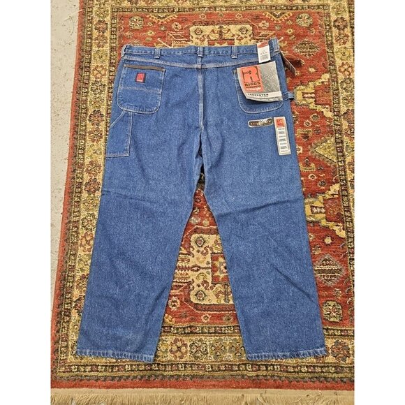 Wrangler Riggs Workwear Carpenter Jeans Relaxed Fit Mens 50 x 30 Work Denim - Picture 1 of 8
